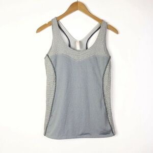 Lucy Athletic Bra Tank Gray Striped EUC